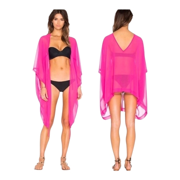 L'Agent by Agent Provocateur Rosana Swim Coverup One Size Pink Beach NWT $180 - Picture 2 of 10